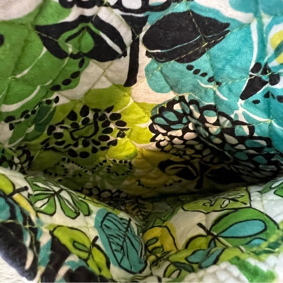 VERA BRADLEY Limes Up 2012 Large Toggle Tote 2 Handles Y2K Yellow Green Floral - Picture 4 of 16